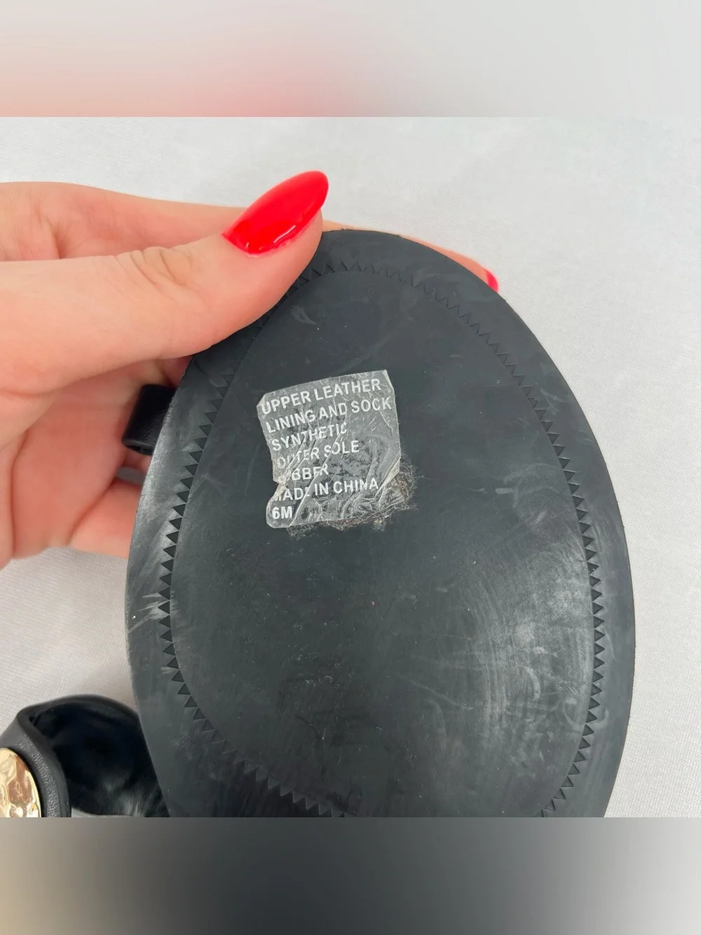 Black Gold accent Leather Toe Ring Sandals 6 old money resort euro summer - Picture 13 of 16